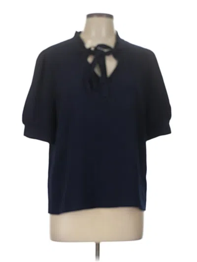 Pre-owned Cece Short Sleeve Blouse In Blue