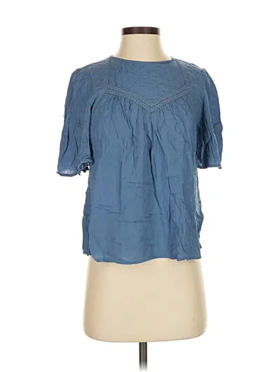 Pre-owned Cece Short Sleeve Blouse In Blue