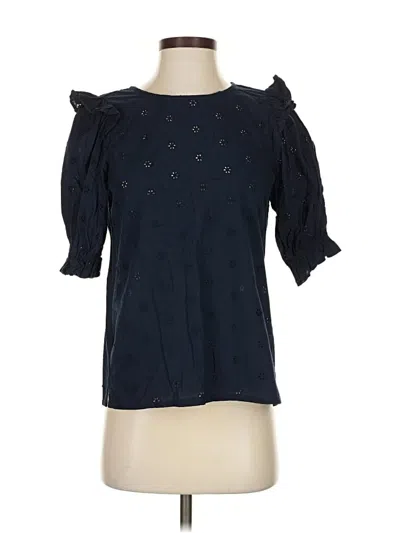 Pre-owned Cece Short Sleeve Blouse In Blue