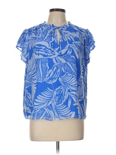 Pre-owned Cece Short Sleeve Blouse In Blue