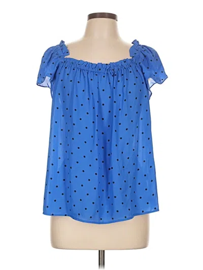 Pre-owned Cece Short Sleeve Blouse In Blue
