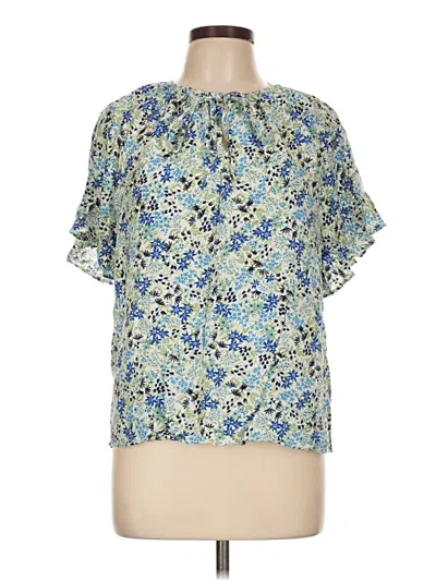 Pre-owned Cece Short Sleeve Blouse In Blue