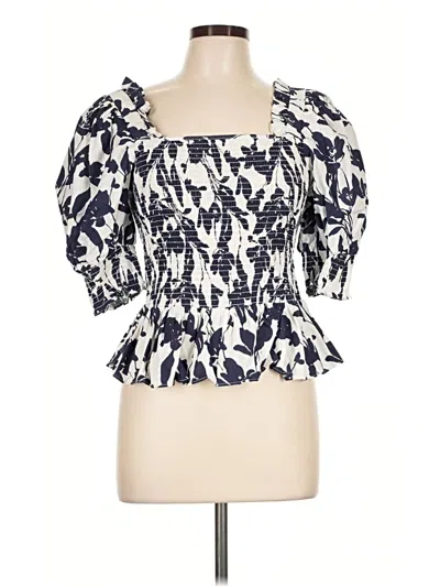 Pre-owned Cece Short Sleeve Blouse In Blue