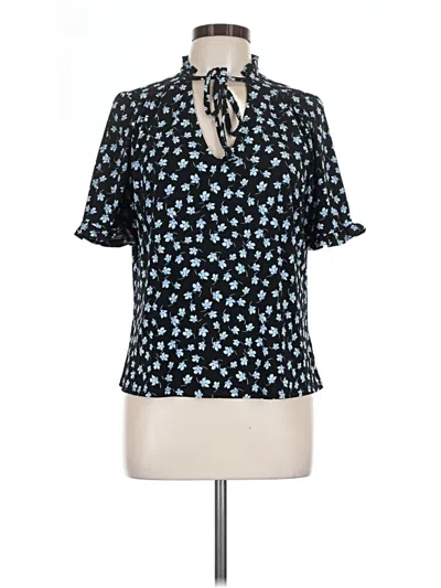 Pre-owned Cece Short Sleeve Blouse In Blue