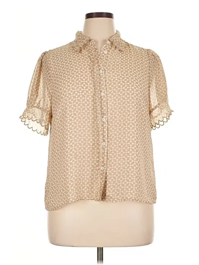 Pre-owned Cece Short Sleeve Blouse In Brown