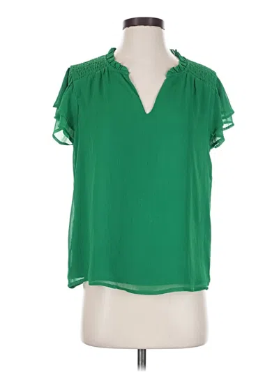 Pre-owned Cece Short Sleeve Blouse In Green