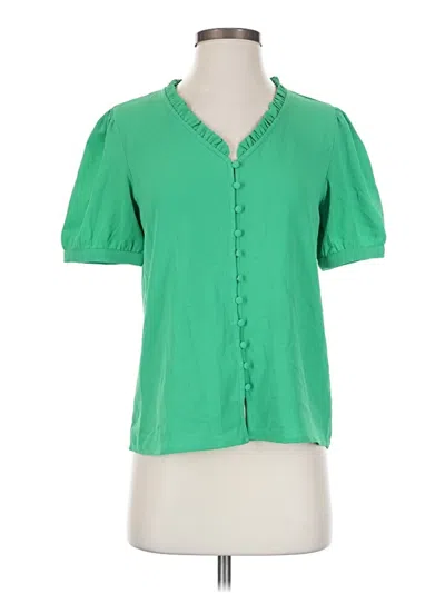 Pre-owned Cece Short Sleeve Blouse In Green