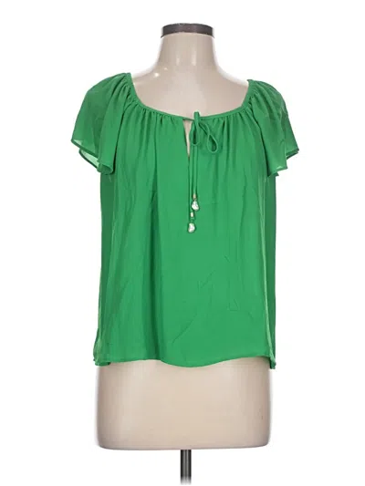 Pre-owned Cece Short Sleeve Blouse In Green