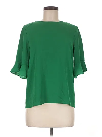 Pre-owned Cece Short Sleeve Blouse In Green