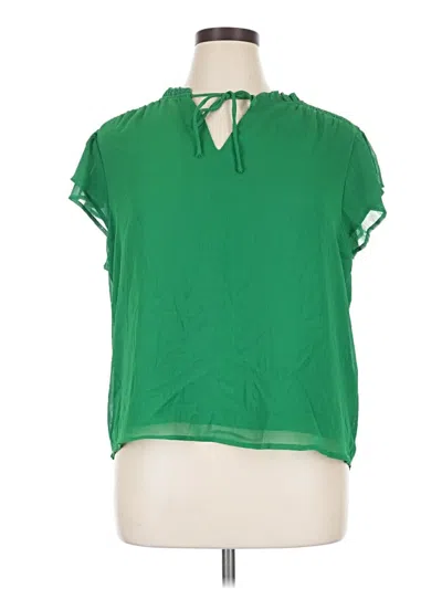 Pre-owned Cece Short Sleeve Blouse In Green