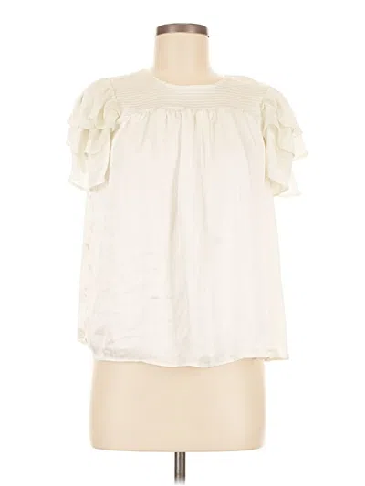 Pre-owned Cece Short Sleeve Blouse In Ivory