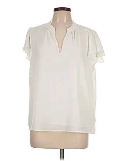 Pre-owned Cece Short Sleeve Blouse In Ivory