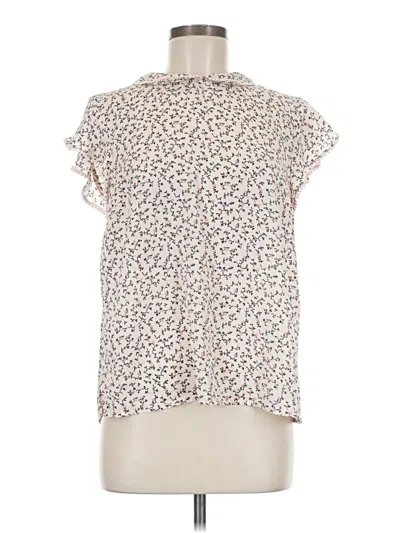 Pre-owned Cece Short Sleeve Blouse In Ivory