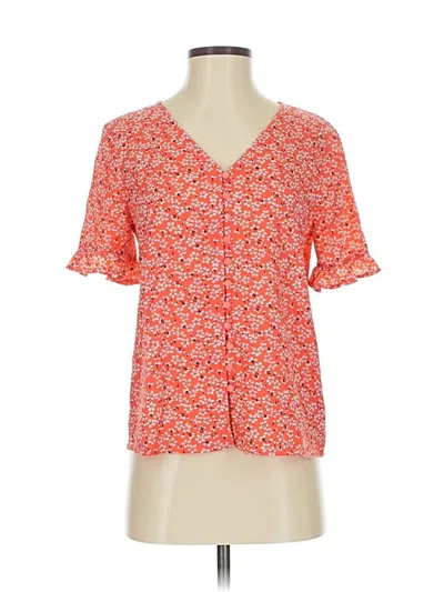 Pre-owned Cece Short Sleeve Blouse In Orange