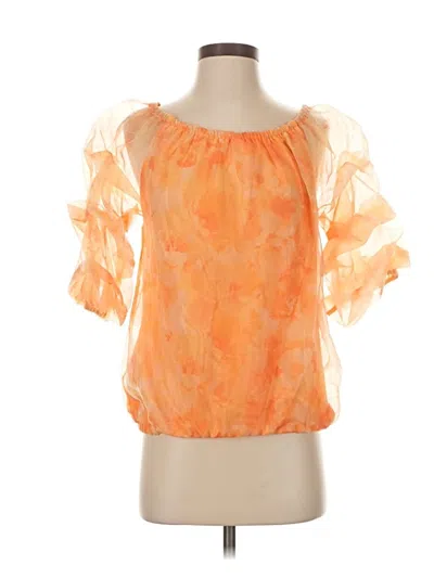 Pre-owned Cece Short Sleeve Blouse In Orange
