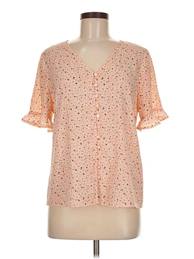 Pre-owned Cece Short Sleeve Blouse In Orange