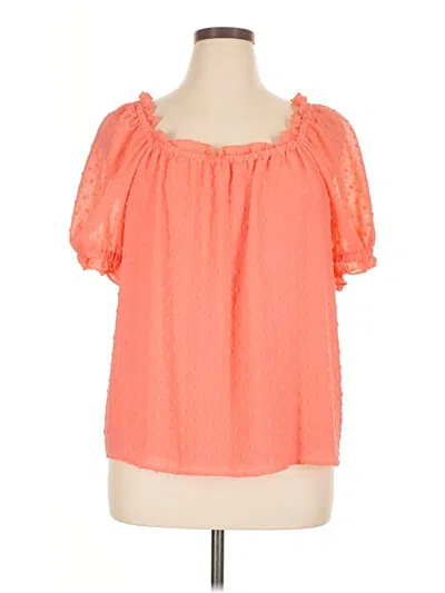 Pre-owned Cece Short Sleeve Blouse In Orange