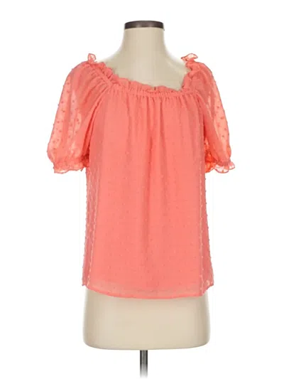 Pre-owned Cece Short Sleeve Blouse In Orange