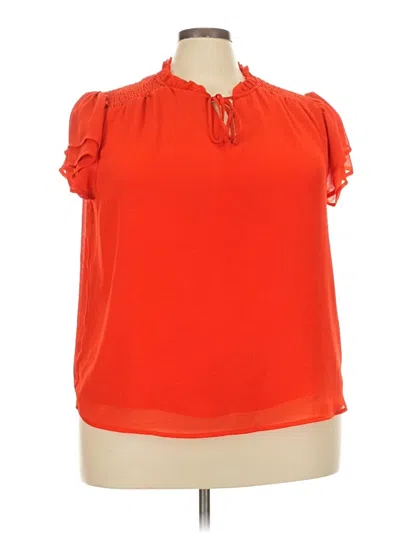 Pre-owned Cece Short Sleeve Blouse In Orange