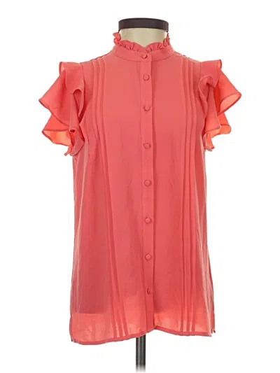 Pre-owned Cece Short Sleeve Blouse In Orange