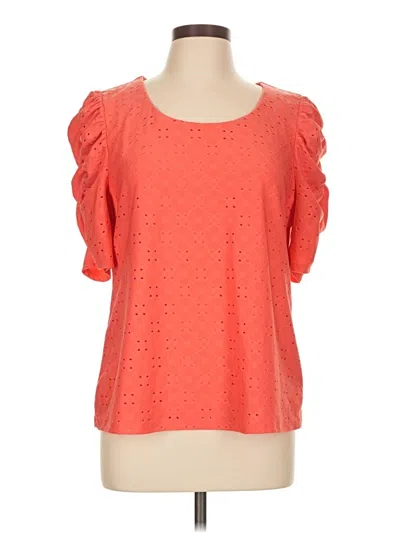 Pre-owned Cece Short Sleeve Blouse In Orange