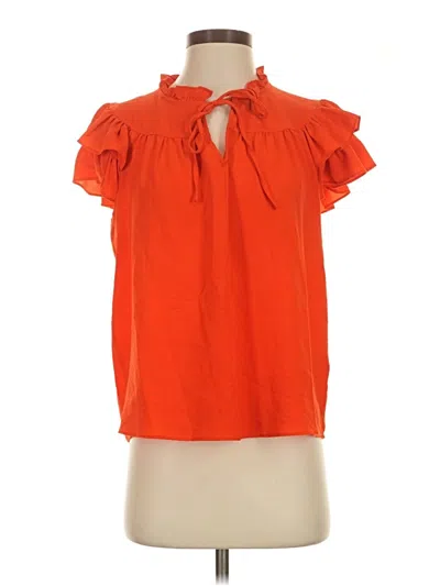Pre-owned Cece Short Sleeve Blouse In Orange