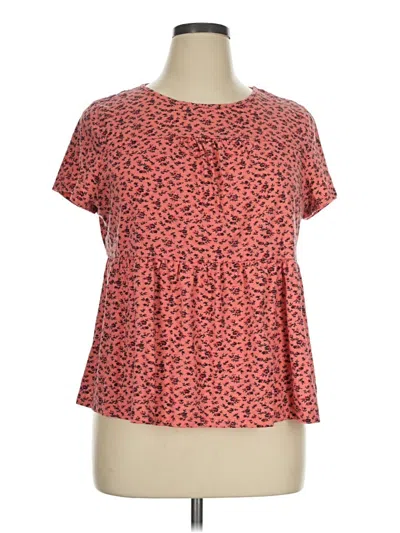 Pre-owned Cece Short Sleeve Blouse In Orange