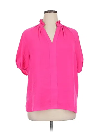 Pre-owned Cece Short Sleeve Blouse In Pink