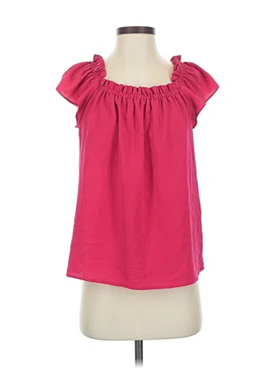 Pre-owned Cece Short Sleeve Blouse In Pink