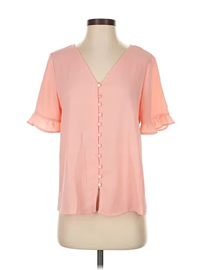 Pre-owned Cece Short Sleeve Blouse In Pink