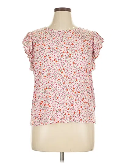 Pre-owned Cece Short Sleeve Blouse In Pink