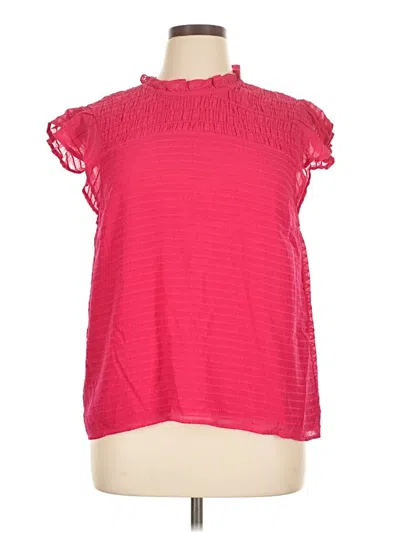Pre-owned Cece Short Sleeve Blouse In Pink