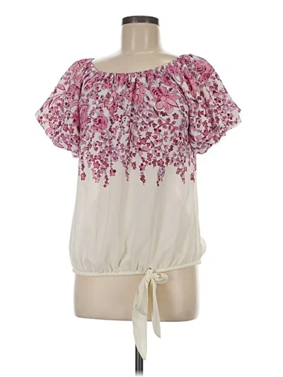 Pre-owned Cece Short Sleeve Blouse In Pink