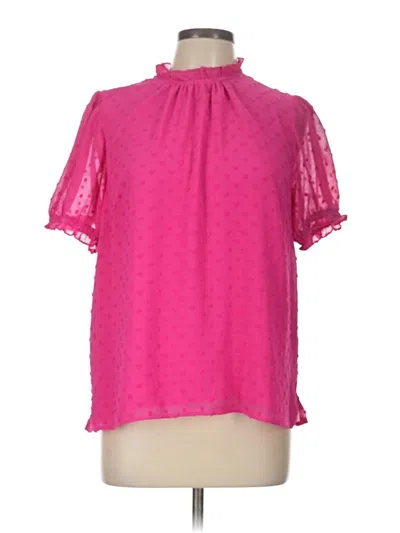 Pre-owned Cece Short Sleeve Blouse In Pink
