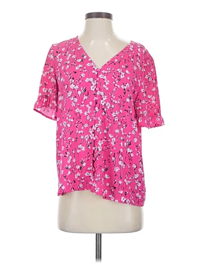 Pre-owned Cece Short Sleeve Blouse In Pink
