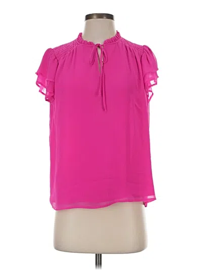 Pre-owned Cece Short Sleeve Blouse In Pink