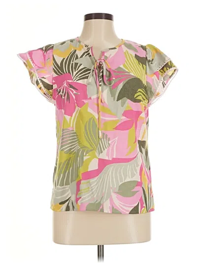 Pre-owned Cece Short Sleeve Blouse In Pink