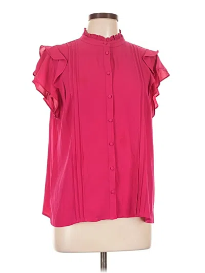 Pre-owned Cece Short Sleeve Blouse In Pink