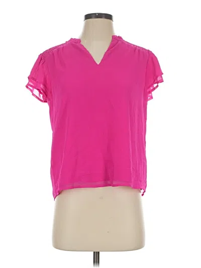 Pre-owned Cece Short Sleeve Blouse In Pink