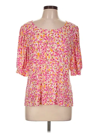 Pre-owned Cece Short Sleeve Blouse In Pink