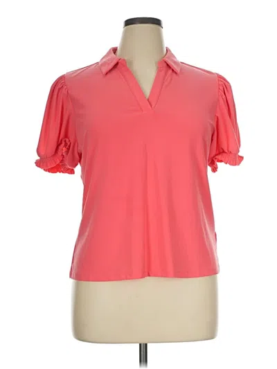 Pre-owned Cece Short Sleeve Blouse In Pink