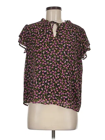 Pre-owned Cece Short Sleeve Blouse In Purple