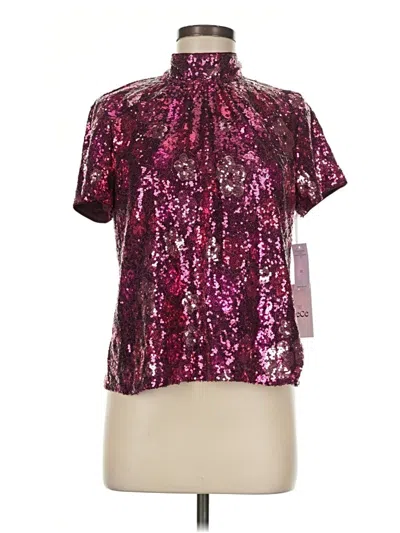 Pre-owned Cece Short Sleeve Blouse In Purple
