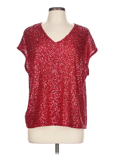 Pre-owned Cece Short Sleeve Blouse In Red