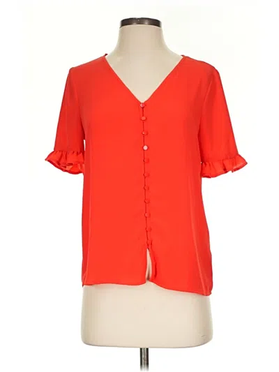 Pre-owned Cece Short Sleeve Blouse In Red