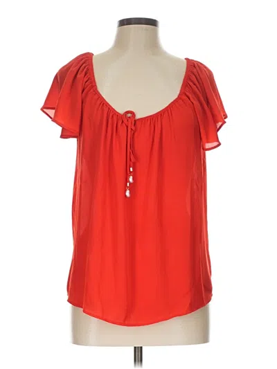 Pre-owned Cece Short Sleeve Blouse In Red
