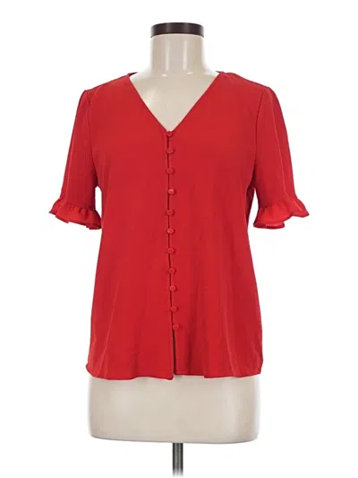 Pre-owned Cece Short Sleeve Blouse In Red