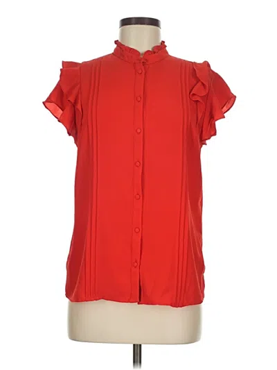 Pre-owned Cece Short Sleeve Blouse In Red