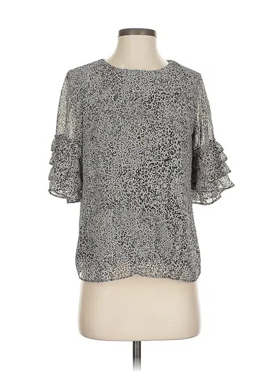 Pre-owned Cece Short Sleeve Blouse In Silver