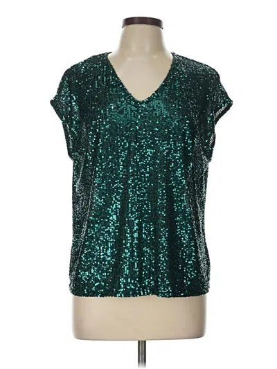 Pre-owned Cece Short Sleeve Blouse In Teal